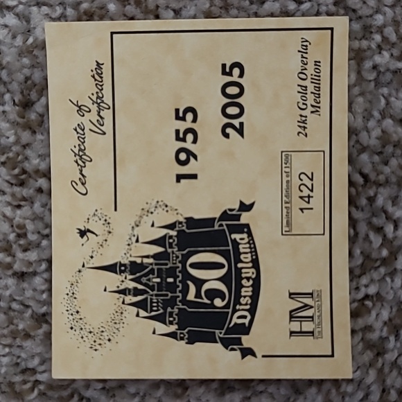 Disneyland 50th Anniversary Medallion - Picture 3 of 3